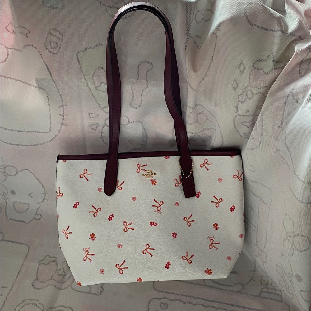 Coach Mini City Tote With Bow Tie Print